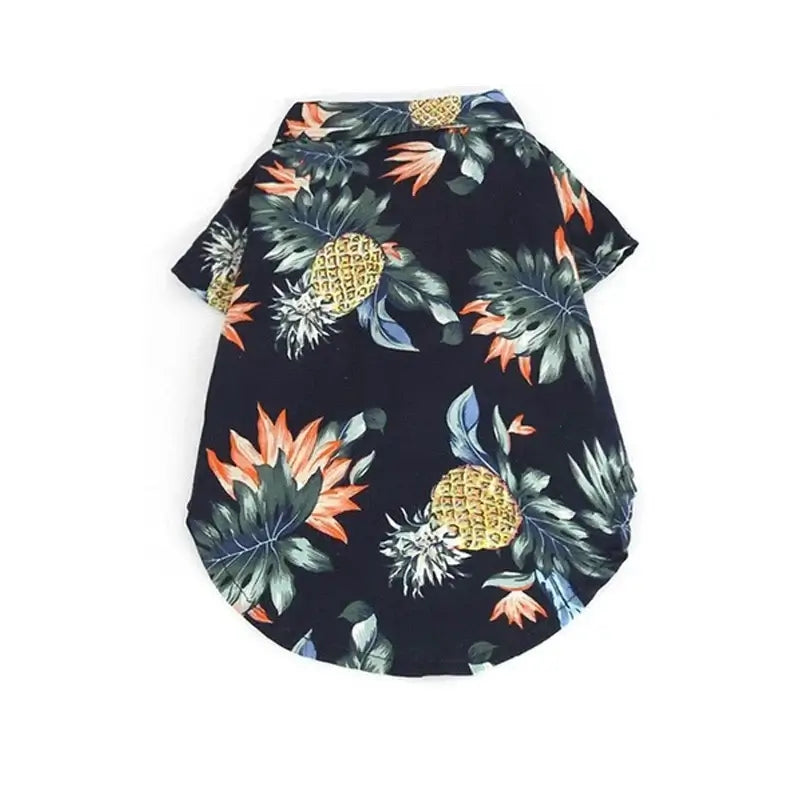 Trendy Tropical Pineapple Dog Collar Shirt – Stylish Summer Pet Clothing