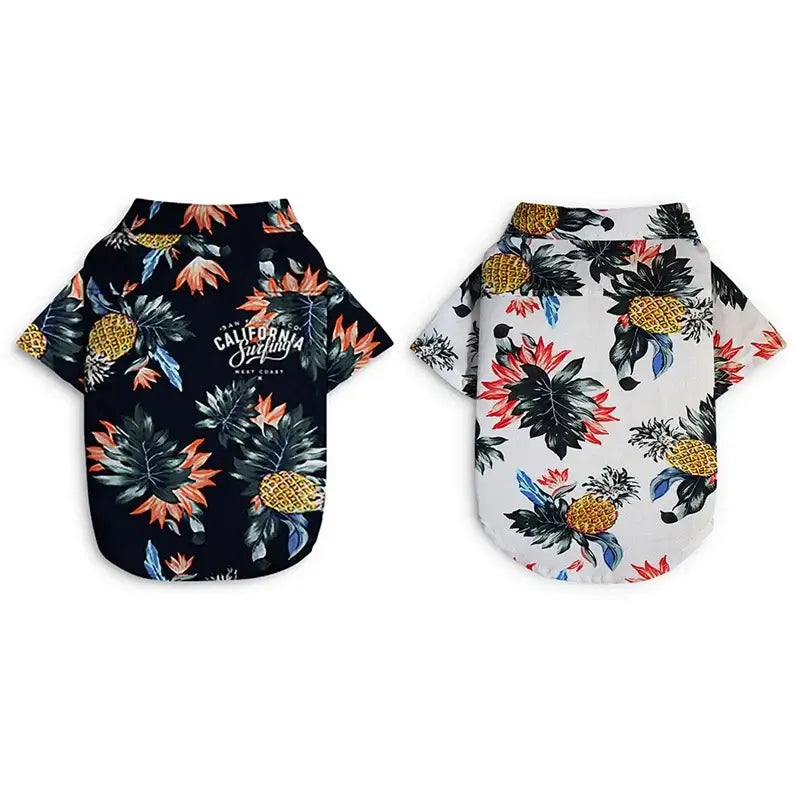 Trendy Tropical Pineapple Dog Collar Shirt – Stylish Summer Pet Clothing